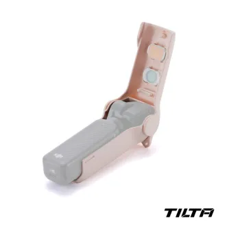 Tilta light pink protective case for DJI Osmo Pocket 3 with wrist strap and filter compartments in open view