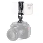 Tilta Rotatable Phone Mounting Bracket V2 TA-PMB5-NTK-B with NATO clamp attached to Sony Alpha 7 camera, securely holding a smartphone for live monitoring or streaming.