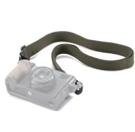 Tilta green shoulder strap for camera with metal ring connector attached to a compact camera, adjustable length 33-57 inches, 1.5 inches wideTilta green shoulder strap for camera with metal ring connector attached to a compact camera, adjustable length 33-57 inches, 1.5 inches wide