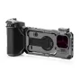 Комплект Tilta Khronos для iPhone 16 Pro в цвете Space Gray с открытым лотком для фильтров и местом для крепления ручки фокусировки