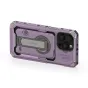 Tilta Khronos iPhone 16 Pro Max lavender case with modular camera cage design, featuring lens cover, handle, and snap-in accessory compatibility