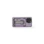 Tilta Khronos iPhone 16 Pro Max lavender case with camera cage design, rear view showing lens cover, locking clamp, and accessory mounting points