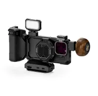 Tilta Khronos iPhone 16 Pro Ultimate Kit with LED light, focus handle, wooden grip, cooling module, USB-C hub, and ND filters for professional mobile filmmakingTilta Khronos iPhone 16 Pro Ultimate Kit with LED light, focus handle, wooden grip, cooling module, USB-C hub, and ND filters for professional mobile filmmaking