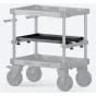 Tilta TC-MLT-B black mid-level aluminum tray for Boulder Camera Cart with tool-free spring-pin clamp installation, viewed from front-left angle