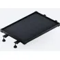 Tilta TC-MLT-B black aluminum mid-level tray with tool-free spring-pin clamps for camera carts, featuring drainage grid and raised edges for secure storage