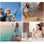 Ulanzi SK-21 Magnetic Auto-Open Tripod in action as a versatile selfie stick and compact tripod for vlogging and live streaming with an extended reach of 1.8m