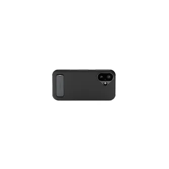 Tilta Khronos Lite iPhone 17 case in black, featuring a minimalist design with a dual-camera lens frame and a magnetic backplate, along with a kickstand for mobile filmmaking.