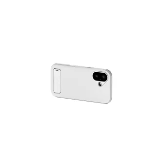 Tilta Khronos Lite iPhone 17 case in light gray with integrated kickstand and magnetic backplate for accessories