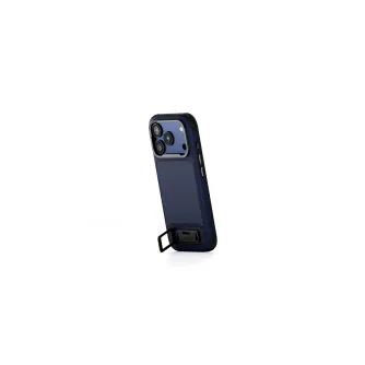Tilta Khronos Lite iPhone 17 Pro čaula jūras zilā krāsā ar iebūvētu atbalsta stāvu un magnētisko aizmugurējo plātni aksesuāru piestiprināšanai