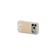 Tilta Khronos Lite champagne-colored iPhone 17 Pro Max case with a magnetic back plate and built-in kickstand for hands-free useTilta Khronos Lite champagne-colored iPhone 17 Pro Max case with a magnetic back plate and built-in kickstand for hands-free use
