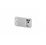 Tilta Khronos Lite iPhone 17 Pro Max case in light gray, side view featuring an integrated kickstand and magnetic accessory hub.Tilta Khronos Lite iPhone 17 Pro Max case in light gray, side view featuring an integrated kickstand and magnetic accessory hub.