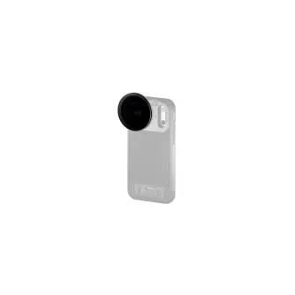 Tilta Khronos magnētiskais 58mm polārizators ar melno miglas 1/2 filtru iPhone 17 Pro/Pro Max - sānu skats uz magnētisko montāžu