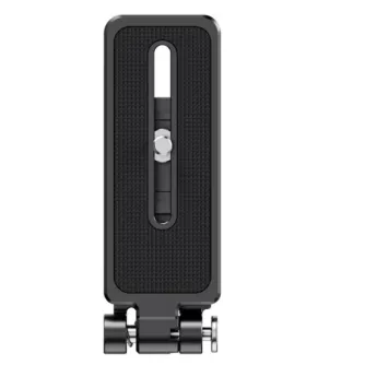 Ulanzi UKA11 foldable quick release L-plate top view featuring a 1/4-inch screw mount and silicone grip pads for easy camera angle adjustments