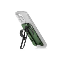Tilta Khronos magnetic backplate for iPhone 16 Pro in forest green with kickstand, finger strap, and utility knife slotTilta Khronos magnetic backplate for iPhone 16 Pro in forest green with kickstand, finger strap, and utility knife slot