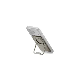 Tilta Khronos daudzfunkcionālā magnetiskā atbalsta plāksnīte iPhone 17 Pro ar regulējamu atbalsta kāju un magnetisko riņu - bež