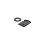 Tilta Khronos Multi-Functional Magnetic Backplate black - top view of magnetic ring attachment and front view with adjustable kickstand, utility knife slot, flat head screwdriver corner, and ruler markings