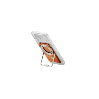 Tilta Khronos magnetic backplate for iPhone 17 Pro Max in orange with adjustable stand, showcasing sturdy build and magnetic attachment