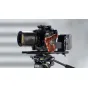 Tilta camera cage for Canon C80 with NATO rail, Cold Shoe, and extended button controls mounted on a tripod with a 36mm lens and matte box