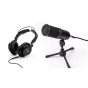 Zoom ZDM-1 Podcasting Kit with dynamic microphone, closed-back headphones, and adjustable tripod stand for professional audio recording