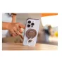 Insta360 Flow 2 Pro Magnetic Phone Holder with strong N52 magnets securely attached to iPhone 15 Pro for stable filming and 360-degree rotation.