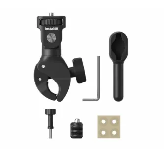 Insta360 Heavy Duty Clamp INST110-39 pilns komplekts ar universālu montāžas klampi, ātri atbrīvojošu plāksni, adapteri un sešstūra atslēgu stabilai darbības kameras uzstādīšanai