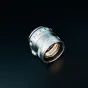 Thypoch Simera 35mm f1.4 manual focus lens with attached hood, showcasing retro design and precision optics for full-frame photography