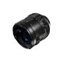Thypoch Simera 35mm f1.4 lens for Sony E-mount featuring dual focus tabs, black barrel, and gold accents, highlighting the front element and aperture details