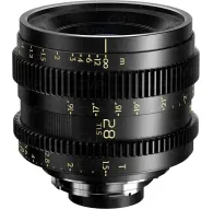 Thypoch Simera-C 28mm T1.5 full-frame cine lens with M-mount, front view showing aperture and focus rings with metric and imperial markingsThypoch Simera-C 28mm T1.5 full-frame cine lens with M-mount, front view showing aperture and focus rings with metric and imperial markings