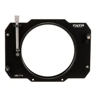 Tilta MB-T12-110 clamp-on adapter for 110mm lenses featuring a thumbscrew clamp and keyhole mounting slots for secure matte box attachment.Tilta MB-T12-110 clamp-on adapter for 110mm lenses featuring a thumbscrew clamp and keyhole mounting slots for secure matte box attachment.