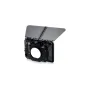Tilta MB-T12-M85 carbon fiber matte box with adjustable top flag open, showcasing lightweight clamp-on design for cinema lenses 85mm-114mm