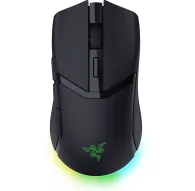 Razer Cobra HyperSpeed wireless gaming mouse black top view with RGB lighting and illuminated Razer logoRazer Cobra HyperSpeed wireless gaming mouse black top view with RGB lighting and illuminated Razer logo