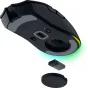Razer Cobra HyperSpeed wireless gaming mouse with RGB lighting and wireless receiver module, top and side view
