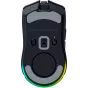 Razera Cobra HyperSpeed bezvadu spēļu pele augšējais skats ar RGB apgaismojumu, programmējamām pogām un trīs režīmu savienojamību.