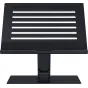 Razera regulējams laptopa statīvs melnā krāsā ar ventilācijas atverēm un augstuma/leņķa regulēšanu ergonomiskai lietošanai