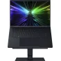 Razera melns regulējams laptopa statīvs ar ventilācijas dizainu, piemērots līdz 18 colu ekrāna laptopiem, ideāls spēļu un darba ergonomiskajai izvietojumam