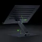 Razer pieliekamais laptopa stāvs melnā krāsā - ergonomisks divu leņķu risers ar individuāli izstrādātām ventilācijas atverēm gaisa plūsmai un termoregulācijai