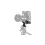 Tilta Adjustable Vertical Support Bracket for Sony - Black, mounted on a tripod with a large lens, enabling quick transitions between horizontal and vertical shooting.