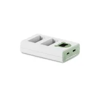 Tilta NP-W126S divkanālu bateriju lādētājs ar LCD displeju, pelēkzaļā krāsā, USB-C un Micro-USB ievadēm Fujifilm bateriju uzlādeiTilta NP-W126S divkanālu bateriju lādētājs ar LCD displeju, pelēkzaļā krāsā, USB-C un Micro-USB ievadēm Fujifilm bateriju uzlādei