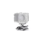 Tilta Arca Height Adjustable 15mm LWS Baseplate in titanium gray mounted on a full-frame mirrorless camera cage with fluid head tripod attachment