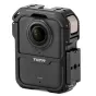 Tilta TA-T89-A-B DJI Osmo 360 camera cage featuring a cold shoe mount, anti-twist 1/4-20 thread, and horizontal mounting plate for secure action filming.