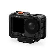 Tilta Camera Cage for DJI Osmo Action 6 - black front view featuring ergonomic controls and a magnetic baseplateTilta Camera Cage for DJI Osmo Action 6 - black front view featuring ergonomic controls and a magnetic baseplate