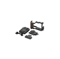 Tilta camera cage kit for Nikon ZR in black, featuring a battery plate, ARCA receiver, cable clamp, and modular L-bracket half cage accessories laid outTilta camera cage kit for Nikon ZR in black, featuring a battery plate, ARCA receiver, cable clamp, and modular L-bracket half cage accessories laid out