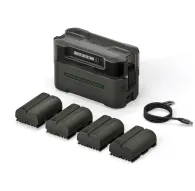Tilta LP-E6P battery charging station kit with 4 batteries and USB-C cable, compact 4-slot fast charger for Canon and compatible LP-E6 batteriesTilta LP-E6P battery charging station kit with 4 batteries and USB-C cable, compact 4-slot fast charger for Canon and compatible LP-E6 batteries