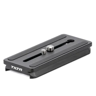 Tilta TA-UQRP-MF Quick Release Plate in black, featuring adjustable screw slots and rubberized grip sections for secure camera mounting.