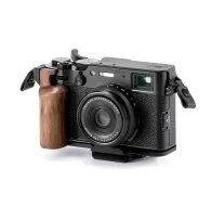 Fujifilm X100VI with Tilta Vintage Camera Cage - black walnut grip, L-bracket, and thumb grip for enhanced stability and travel convenienceFujifilm X100VI with Tilta Vintage Camera Cage - black walnut grip, L-bracket, and thumb grip for enhanced stability and travel convenience
