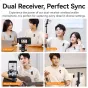 Ulanzi A100 wireless lavalier microphone in use for professional vlogging and interviews, capturing clear audio in various lifestyle scenes.