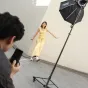Ulanzi AT-05 2-meter heavy-duty foldable light stand with softbox in a professional photography studio setup
