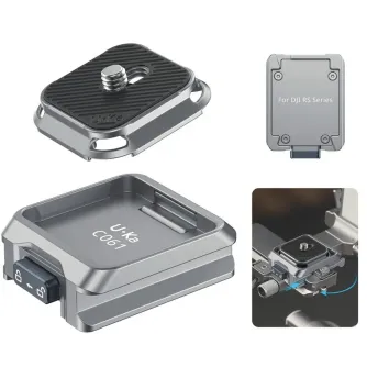 Комплект быстрого крепления Ulanzi C061 Uka для стабилизаторов DJI RS Series - вид сверху и снизу с входящим шестигранным ключом и надежной системой крепления
