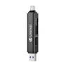 Ulanzi CR1 3-in-1 card reader with USB-C and USB-A ports, featuring SD and microSD slots for fast 170 MB/s data transfer