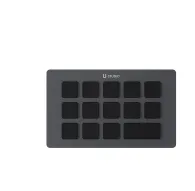 Ulanzi D200H Stream Deck Smart Keyboard with 13 customizable LCD buttons, top view showcasing sleek design and inactive displayUlanzi D200H Stream Deck Smart Keyboard with 13 customizable LCD buttons, top view showcasing sleek design and inactive display